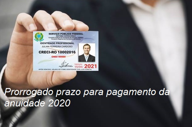 PRORRGAÇÃO DA ANUIDADE CRECI RO